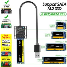 Alfais 5230 M.2 Sata To USB 3.0 Gen1 Ngff SSD 5gbps Harddisk Kutu Çevirici Adaptör