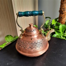 Sonay Bakırcılık Işlemeli Italyan Tipi Bakır Çaydanlık 2,1 Lt