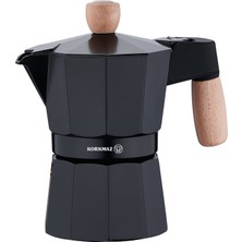 Korkmaz Etna 3 Fincan Siyah Moka Pot 150 ml