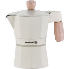 Korkmaz Etna 3 Fincan Beyaz Moka Pot 150 ml