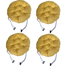 Sıfır312 Yuvarlak Tabure Minderi - Puf Minder 4 Adet - 40 cm Çapında