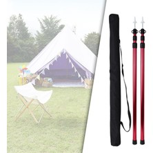 Sharplace 2pcs Alüminyum Kamp Muşamba Direkleri Teleskop Çadır Direği Ayarlanabilir 95-234CM Kırmızı (Yurt Dışından)