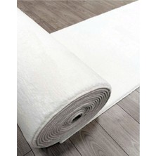 Sarar Post Peluş Beyaz Kaymaz Taban Halı - Yolluk Özel Ölçü