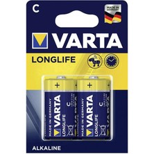 Varta Alkalin Orta Boy Pil C Longlife Extra 1.5 V 2 Li 4114