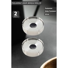 Jet’s Home 2’li Skoçlu Küllük 10 cm Paslanmaz Çelik Kül Tablası Sigara Küllüğü