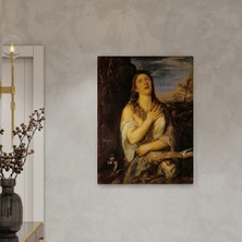 Lila Fil Lilafil Titian Tiziano Vecellio'un 'tövbe Eden Magdalene' Eseri Kanvas Tablo