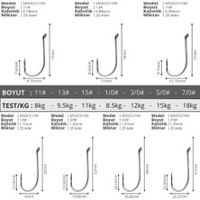 MSO Teknoloji VIP Kalite Olta Balıkçılık 8299 Yüksek Karbon Çelik Std İğne