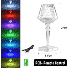 Crystal Palace Dokunmatik Şarjlı Masa Lambası - Sihirli LED Lamba - Rgb Kumandalı Ledli Gece Lambası - 7 Renklidir