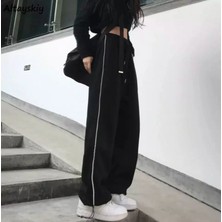 Favorim50Ton Harajuku Zip Detail Black Tracksuit