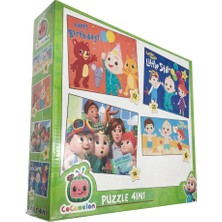 Laço Kids Cocomelon 4 In 1 Puzzle 3 Yaş Üstü Çocuklar Için Eğitici Yapboz