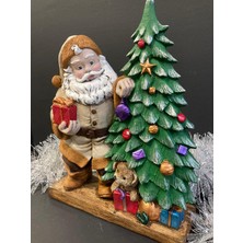 Lizzart Workshop Lizzart Çam Ağaçlı Noel Baba 29*20 (LIZZART1097) 1. Sınıf Polyester El Boyama