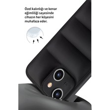 Deilmi Iphone 14 Uyumlu Siyah Lens Korumalı Renkli Kapitone Görünüm Çizilmez Dapper Silikon Kılıf Kapak