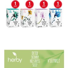 Herby Bitki Çayı 4'lü Karma Paket (Detox Tea, Skinny Tea, Sleep Tea, No Stress Tea)