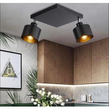 Rsylight Retro Metal Dekoratif Rustik Tavan Plofyoner Siyah 3 Lü Mafsallı Avize Çap 25 cm