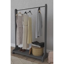 The Violet Minimal Elbise Dolabı Elbise Askısı Açık Elbise Dolabı - Antrasit