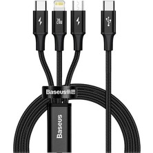 Baseus 1.5 Metre 20W 3in1 Type C, Iphone Lightning ve Micro Ultra Hızlı Şarj ve Data Kablosu