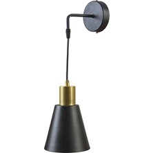 Modavize Trend Modern Tasarım Cafe Siyah Renk Eskitme Duylu Tekli Duvar Aplik