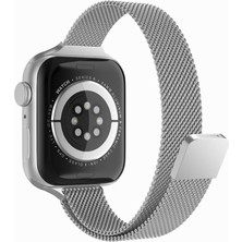 Cool Cold Apple Watch Manyetik Döngü (40 Mm) Ince Hasır Kılıf+Kordon Paslanmaz Çelik