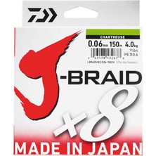 Daiwa J-Braid 8b Chartreuse 150 M Ip Misina