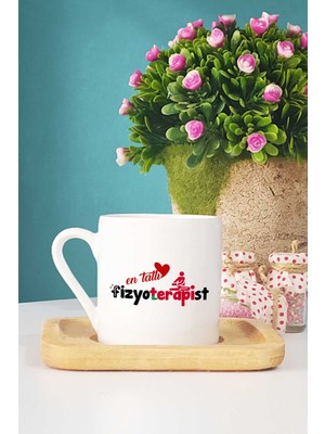 Hedizu En Tatlı Fizyoterapist Türk Kahvesi Fincanı Ahşap Altlıklı