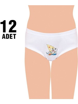 Oskasa Tutku 822 Kız Çocuk Baskılı Slip Külot 12'li