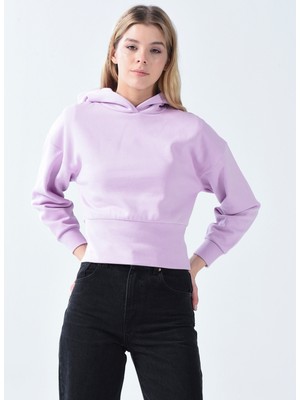 Lmtd Düz Kız Çocuk Pembe Sweatshirt Nlfnotalı Short Bru Sweat W. Hood