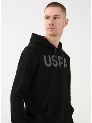 U.S. Polo Assn. Kapüşon Yaka Siyah Erkek Sweatshirt GUYSK022