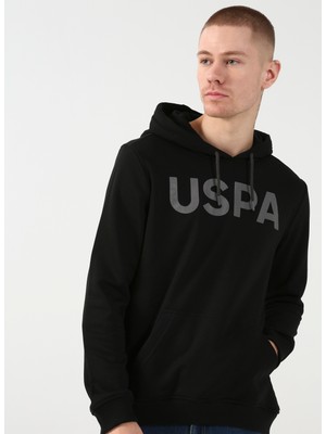 U.S. Polo Assn. Kapüşon Yaka Siyah Erkek Sweatshirt GUYSK022