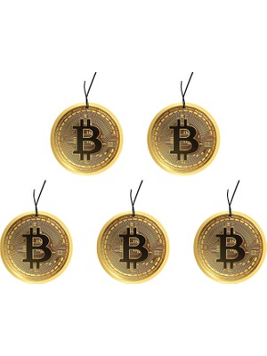 Jet Hızında Jethızında 5'li Set Bitcoin Tasarımlı Dekoratif Oto Kokusu