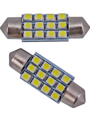 Fardoktoru 36MM Beyaz 12 Smd Sofit Oto LED Ampulü