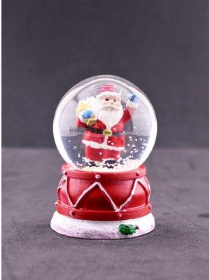 Hediye Filesi  Noel Baba Hediye Torbası Mini Boy Işıklı Yılbaşı Kar Küresi 6.5 cm 5A