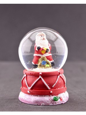 Hediye Filesi  Noel Baba Hediye Torbası Mini Boy Işıklı Yılbaşı Kar Küresi 6.5 cm 5A