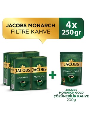 Jacobs Monarch Filtre Kahve 250 gr x 4 Adet + Jacobs Monarch Filtre Kahve 200 gr