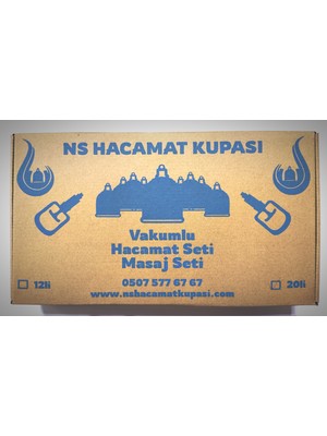 Ns Hacamat Kupası Vakumlu Masaj Seti 20 Adet 7 cm & Hacamat Pompası