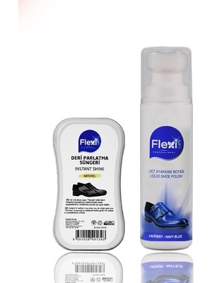 Flexi Care Lacivet Spor Deri Likit Ayakkabı Boyası 75 ml + Naturel Deri Ayakkabı Bakım, Temizleme ve Parlatma Süngeri
