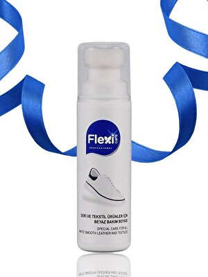 Flexi Care 2 x Beyaz Bez Deri Likit Ayakkabı Boyası 75 ml + Naturel Deri Ayakkabı Bakım, Temizleme ve Parlatma Süngeri