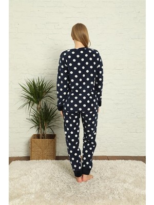 Hzr Welsoft Polar Kadın Manşetli Pijama Takımı 8400
