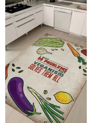 Homshtag Veganlık Dokuma Tabanlı Yıkanabilir Kaymaz Vegan Halısı