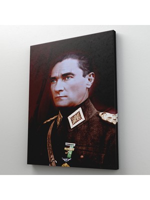 Lila Fil Lilafil Atatürk Portre Tablosu Mustafa Kemal Atatürk Dikdörtgen Dekoratif Kanvas Tablo