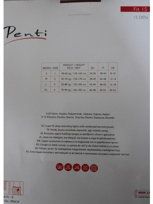 Penti PENTİ-73815 Kadın Parlak Ince 15 Denye Külotlu Çorap