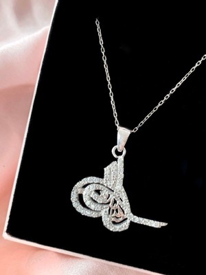 Alâ Silver Jewellery Osmanlı Tuğrası Taşlı Tasarım 925 Ayar Gümüş Kolye