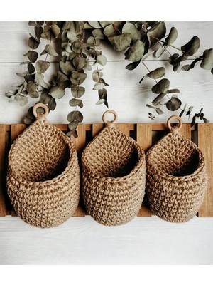 Jüt Home Jüt Hasır Duvar Sepeti  3'lü Set (S-M-L)