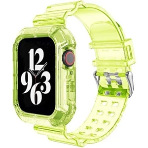 Apple Watch 9 8 7 6 5 4 Se Uyumlu 42-44-45 MM Ebatlar İçin Transparan Tank Kordon Kasa