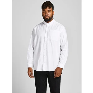 Jack & Jones Büyük Beden Beyaz Erkek Gömlek 12190444