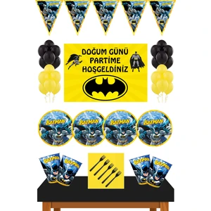 Parti Furyası Batman Parti Seti+ Batman Parti Süsleri Seti Afişli 8 Kişilik