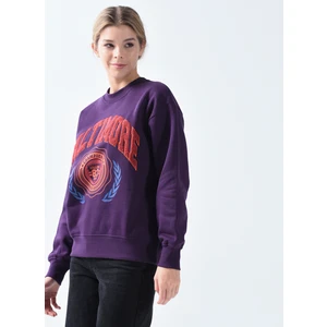 Jjxx Bisiklet Yaka Mor Kadın Sweatshirt 12224539