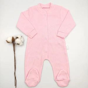 Bebek Star Fitilli Patikli Pembe %100 Cotton Bebek Tulumu