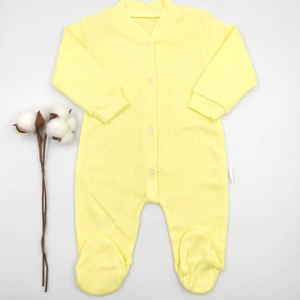 Bebek Star Fitilli Patikli Sarı Bebek Tulumu %100 Cotton
