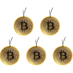Jet Hızında Jethızında 5'li Set Bitcoin Tasarımlı Dekoratif Oto Kokusu