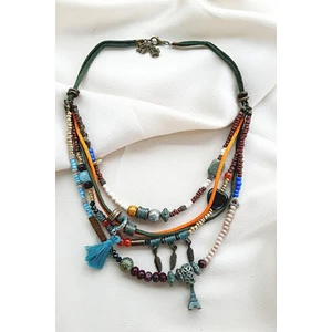 Petek Aksesuar Etnik Bohem Eyfel Çoklu Tasarım Kolye